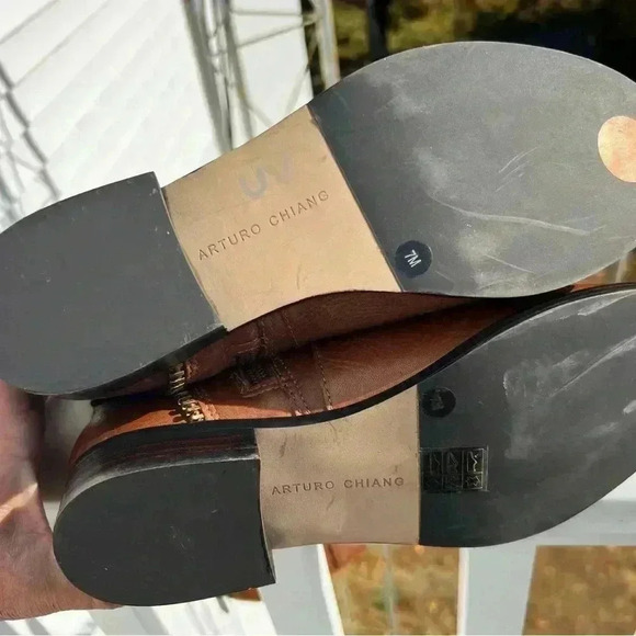 NWOT Arturo Chiang Chestnut Leather Zipper Boot Size 7m - Picture 6 of 10